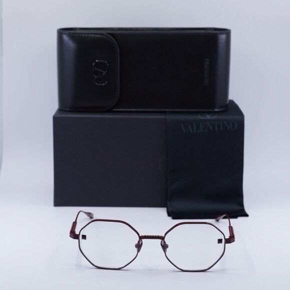 Valentino V-STUD VLX-122B Geometric Eyeglasses - Bordeaux 52mm - Picture 3 of 10